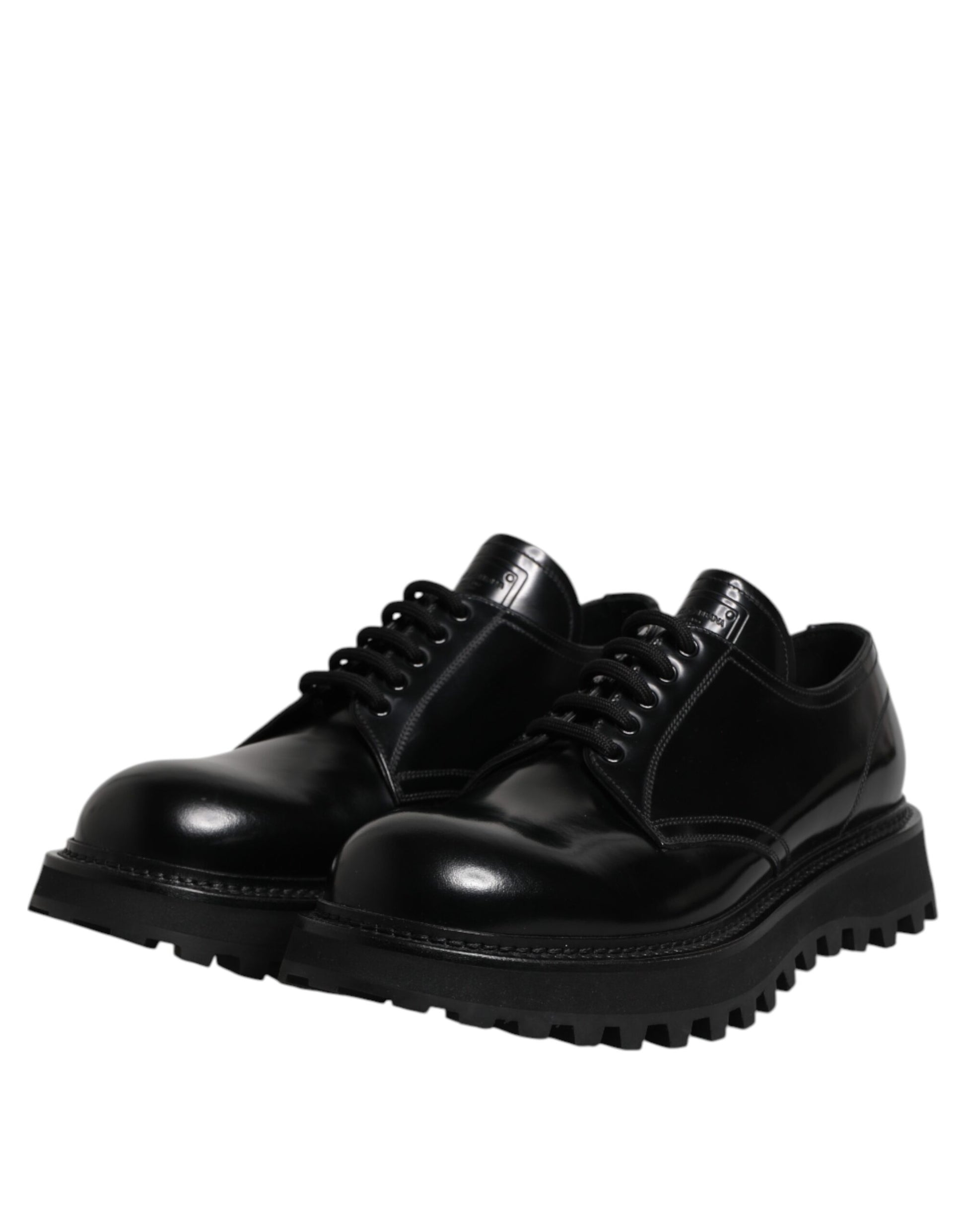 Dolce &amp; Gabbana – Trekking-Schnürschuhe aus schwarzem Leder