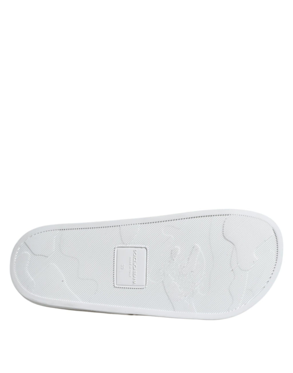 Dolce &amp; Gabbana Weiße Leder-Sandalen, Strandschuhe