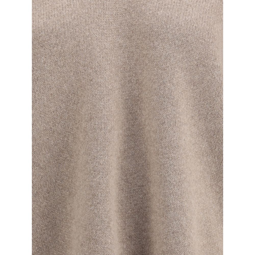 Rohe Wollpullover mit V-Ausschnitt