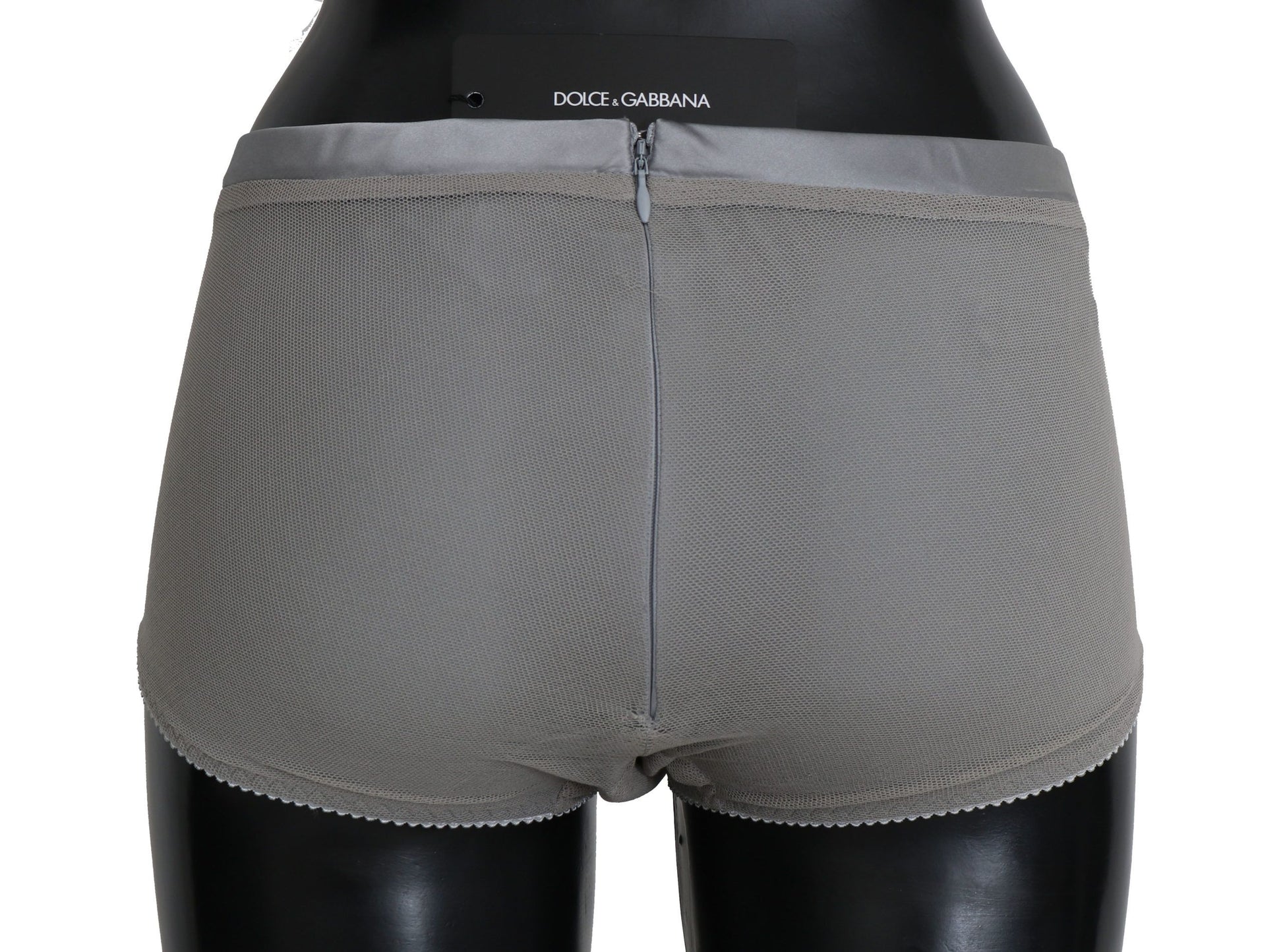 Dolce &amp; Gabbana – Schimmernde silberne Unterwäsche aus Stretch-Baumwolle