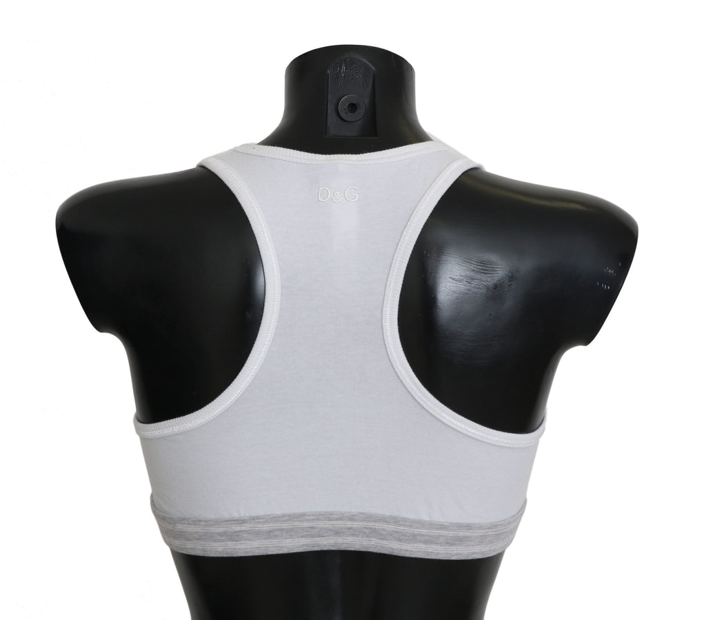 Dolce &amp; Gabbana Eleganter weißer Stretch-Sport-BH