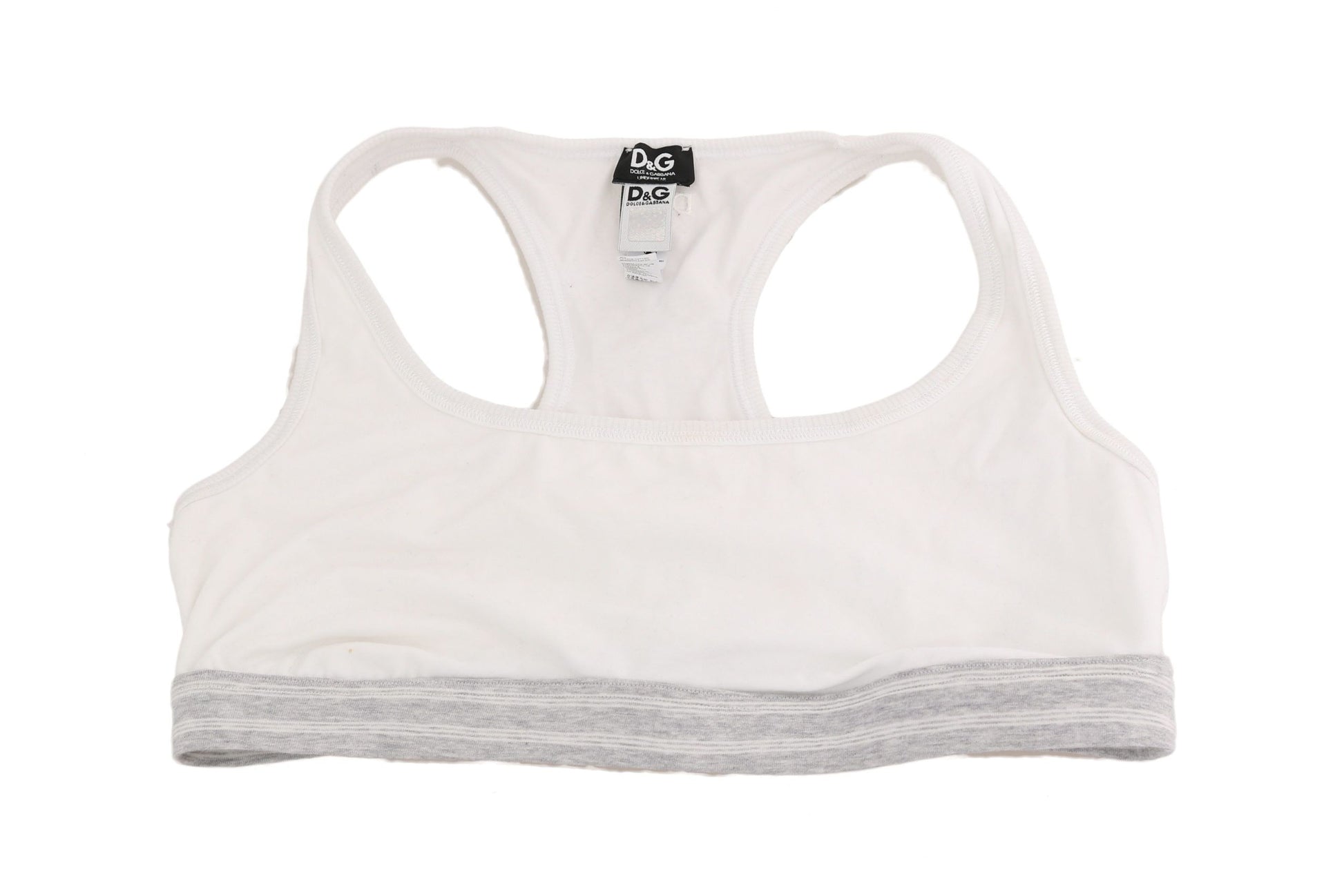 Dolce &amp; Gabbana Eleganter weißer Stretch-Sport-BH