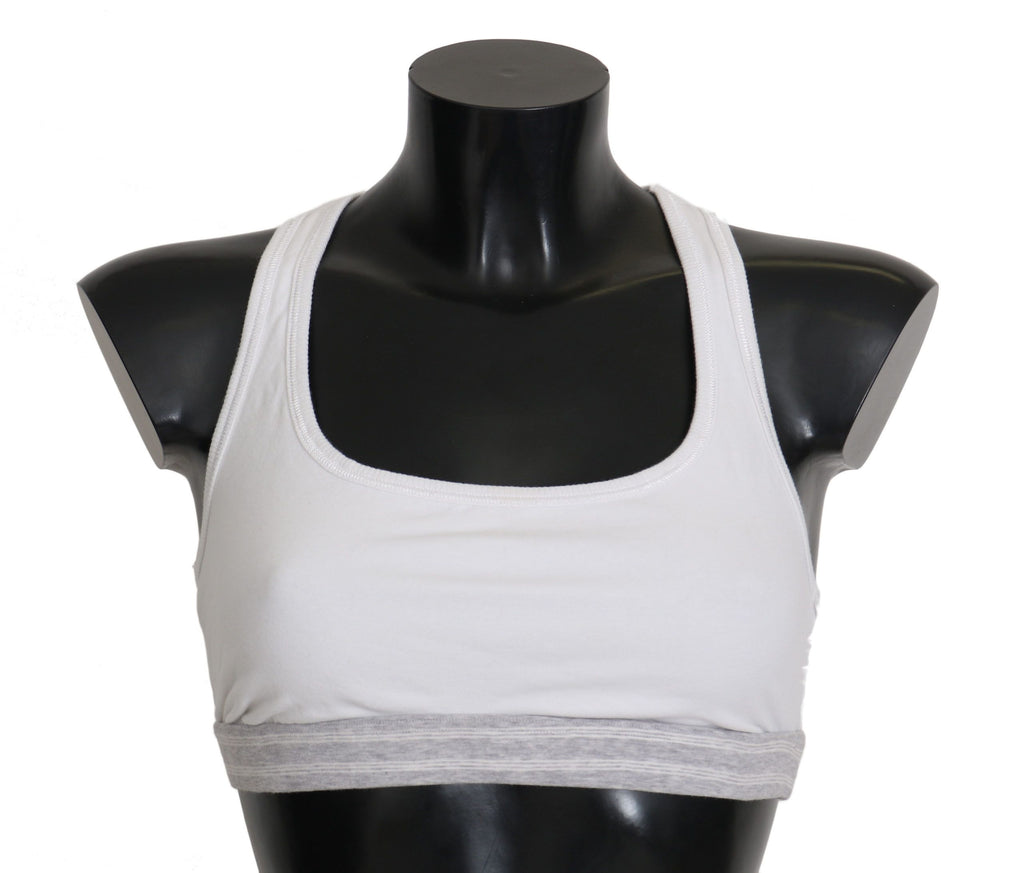 Dolce &amp; Gabbana Eleganter weißer Stretch-Sport-BH