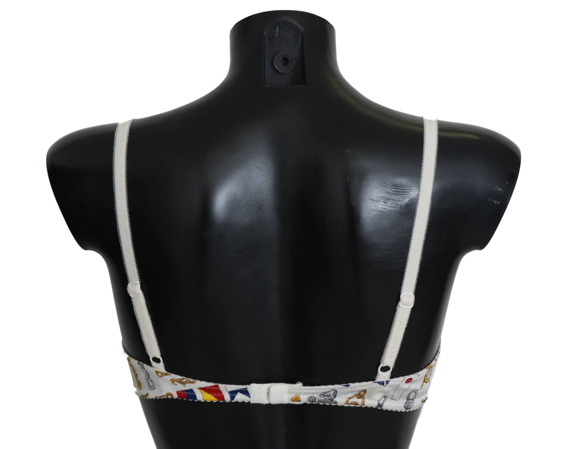 Dolce &amp; Gabbana – Eleganter weißer Stretch-BH mit Matrosen-Print