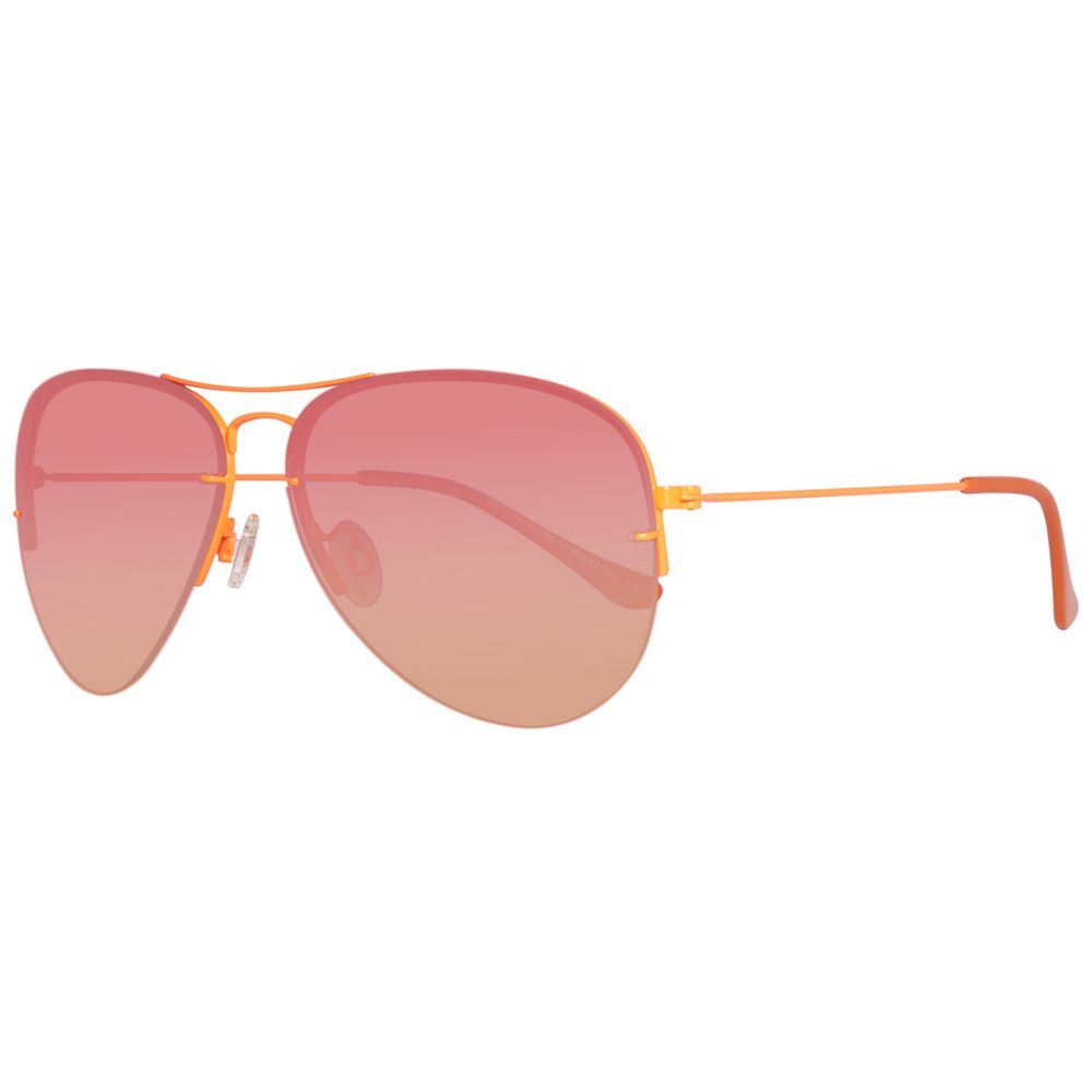 Benetton Orangefarbene Metallsonnenbrille