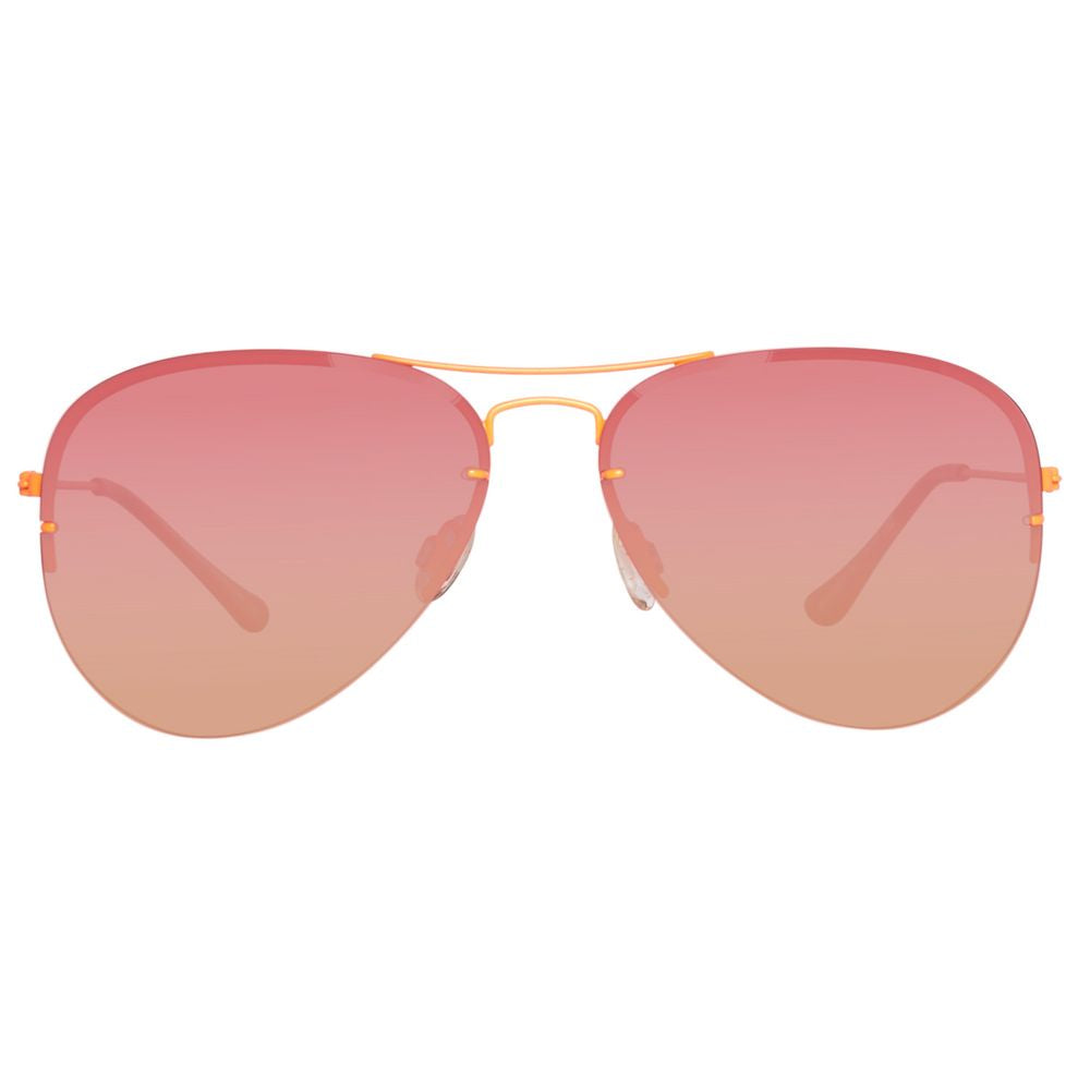 Benetton Orangefarbene Metallsonnenbrille
