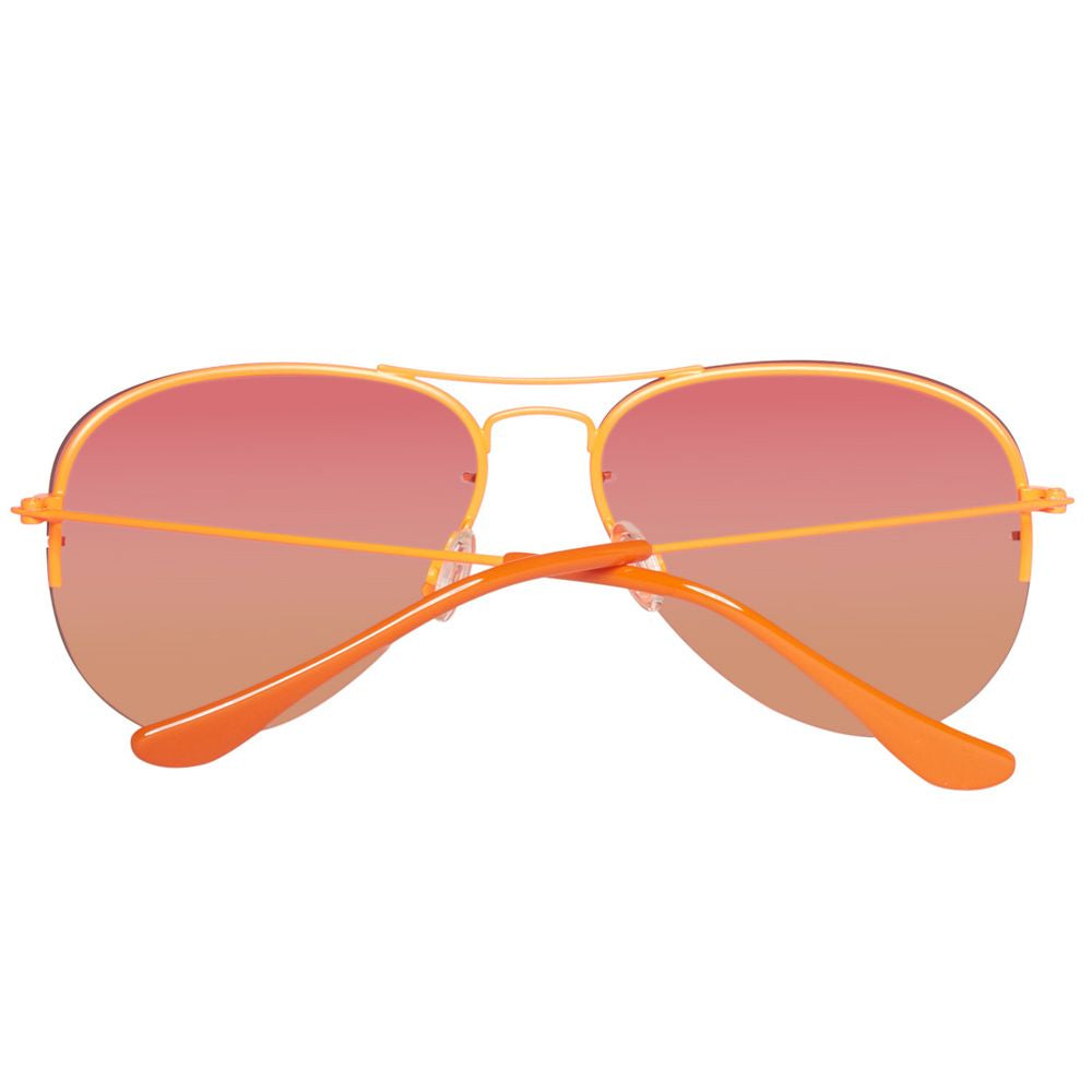 Benetton Orangefarbene Metallsonnenbrille