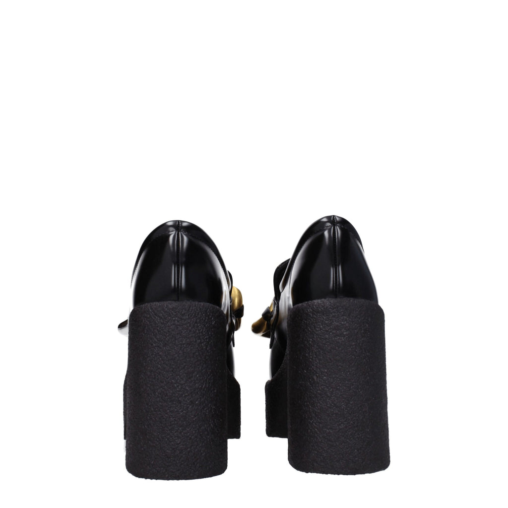 Stella McCartney Black Leather Platform Loafers