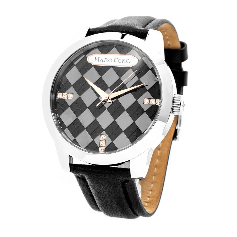 Marc Ecko Schwarze Lederuhr
