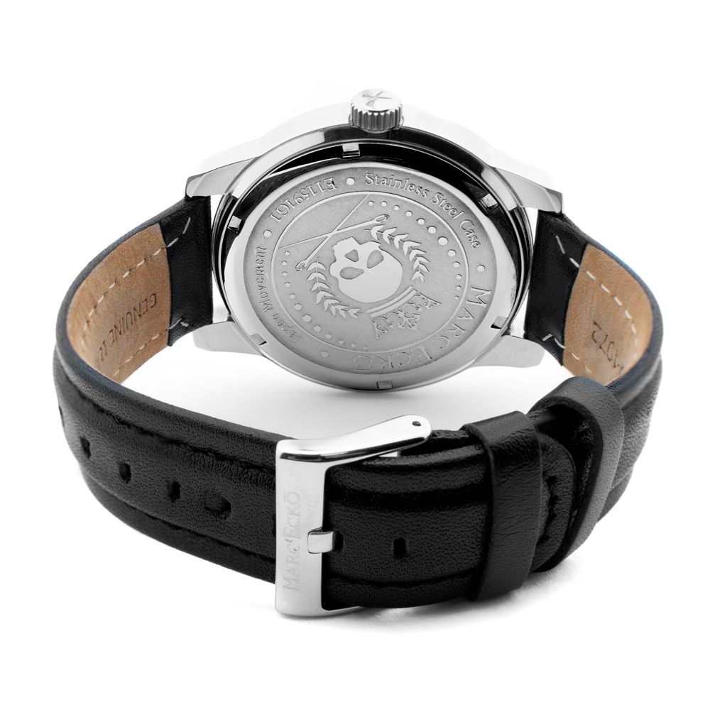 Marc Ecko Schwarze Lederuhr