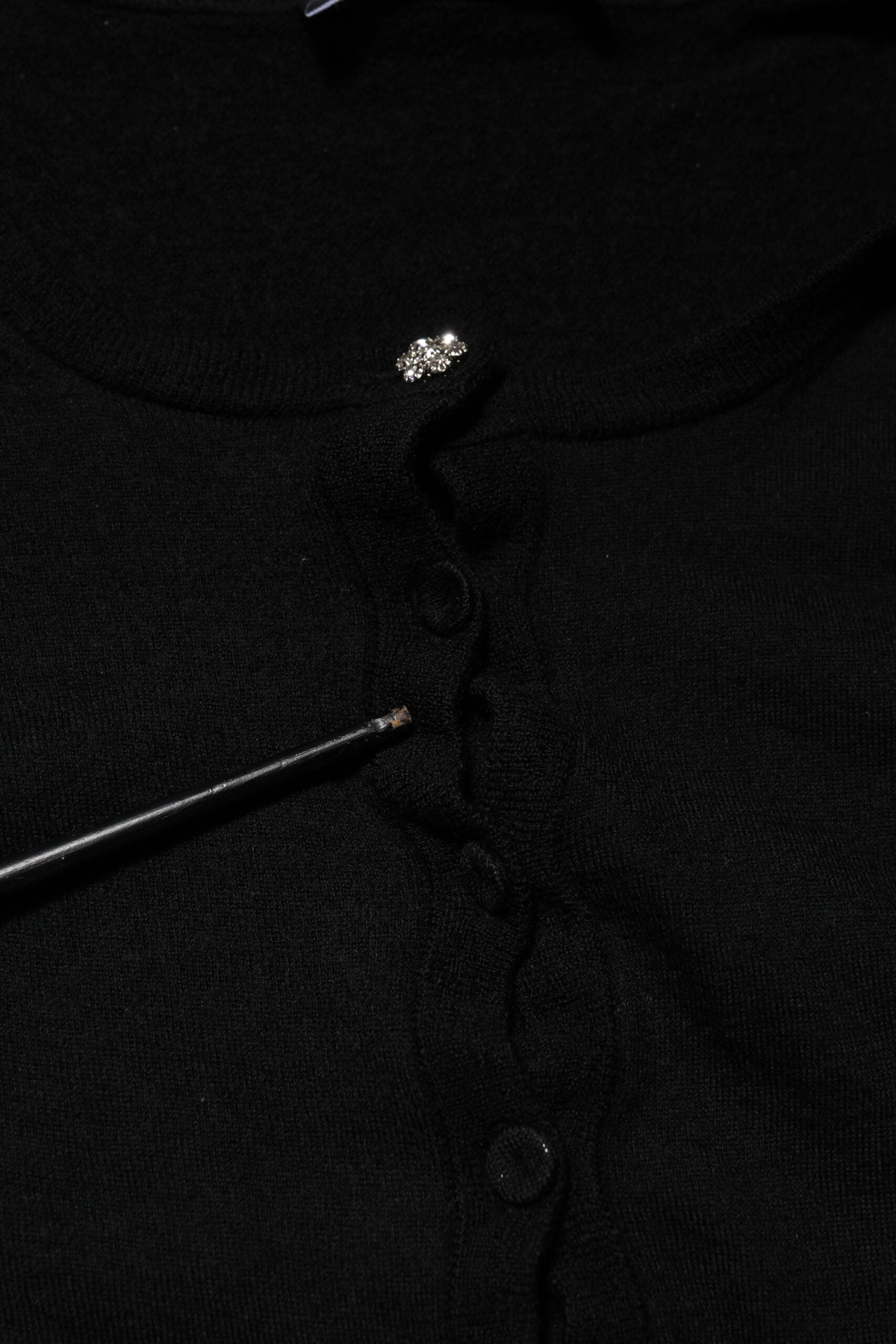 Dolce &amp; Gabbana – Schwarzer STAFF-Cardigan mit Rundhalsausschnitt