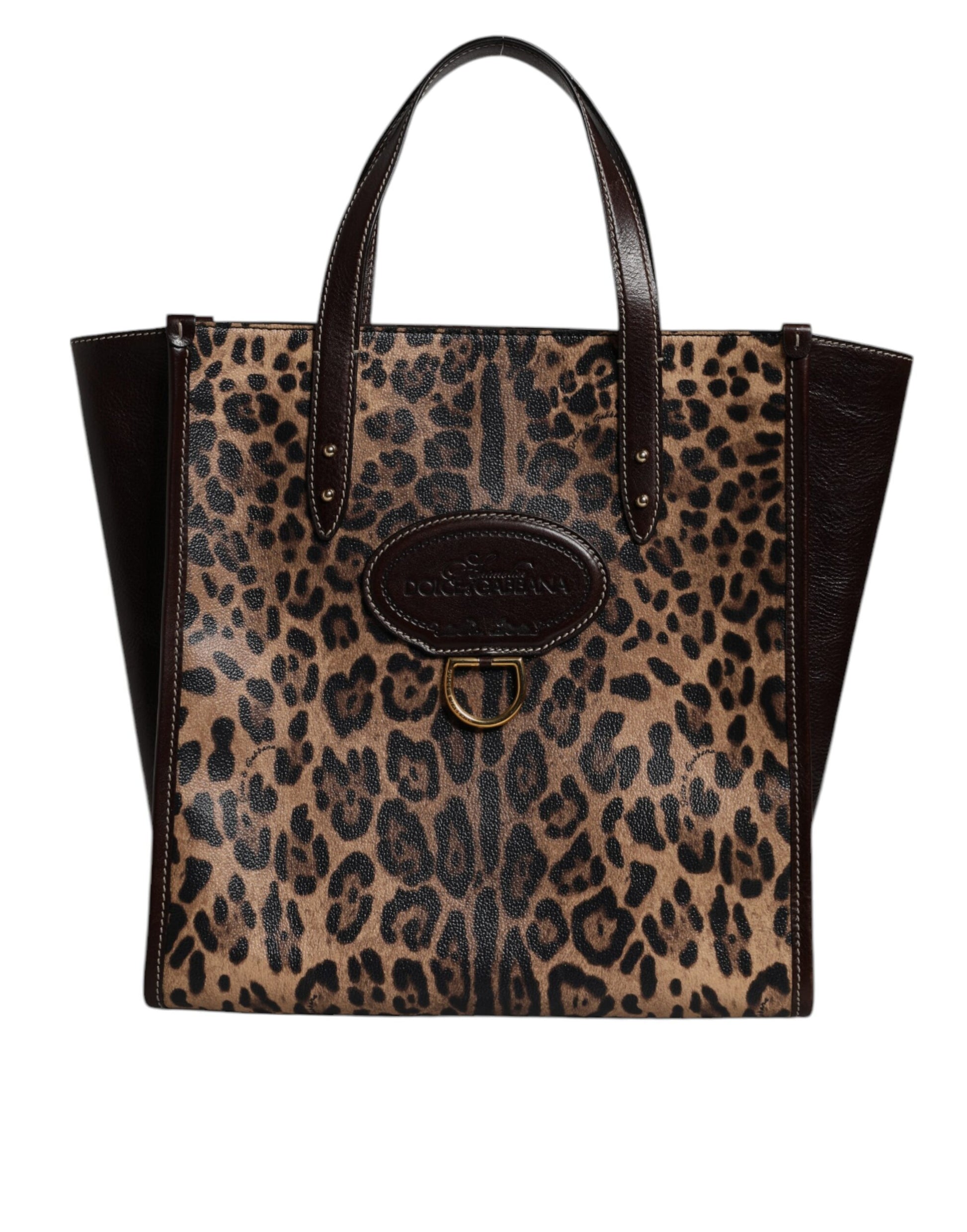 Dolce &amp; Gabbana Multicolor Leopard Shopping Tote Schultertasche DamenBorse Bag