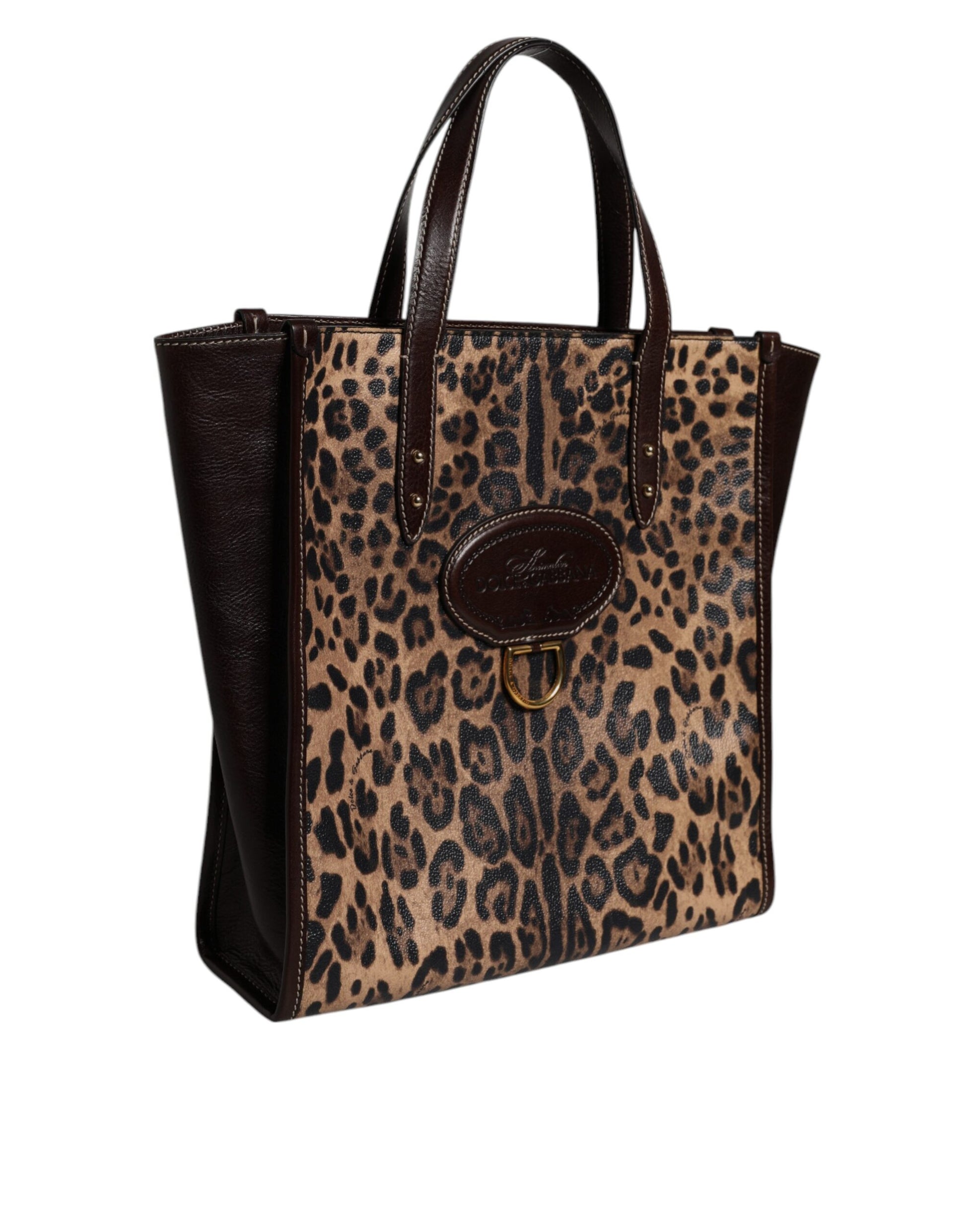 Dolce &amp; Gabbana Multicolor Leopard Shopping Tote Schultertasche DamenBorse Bag