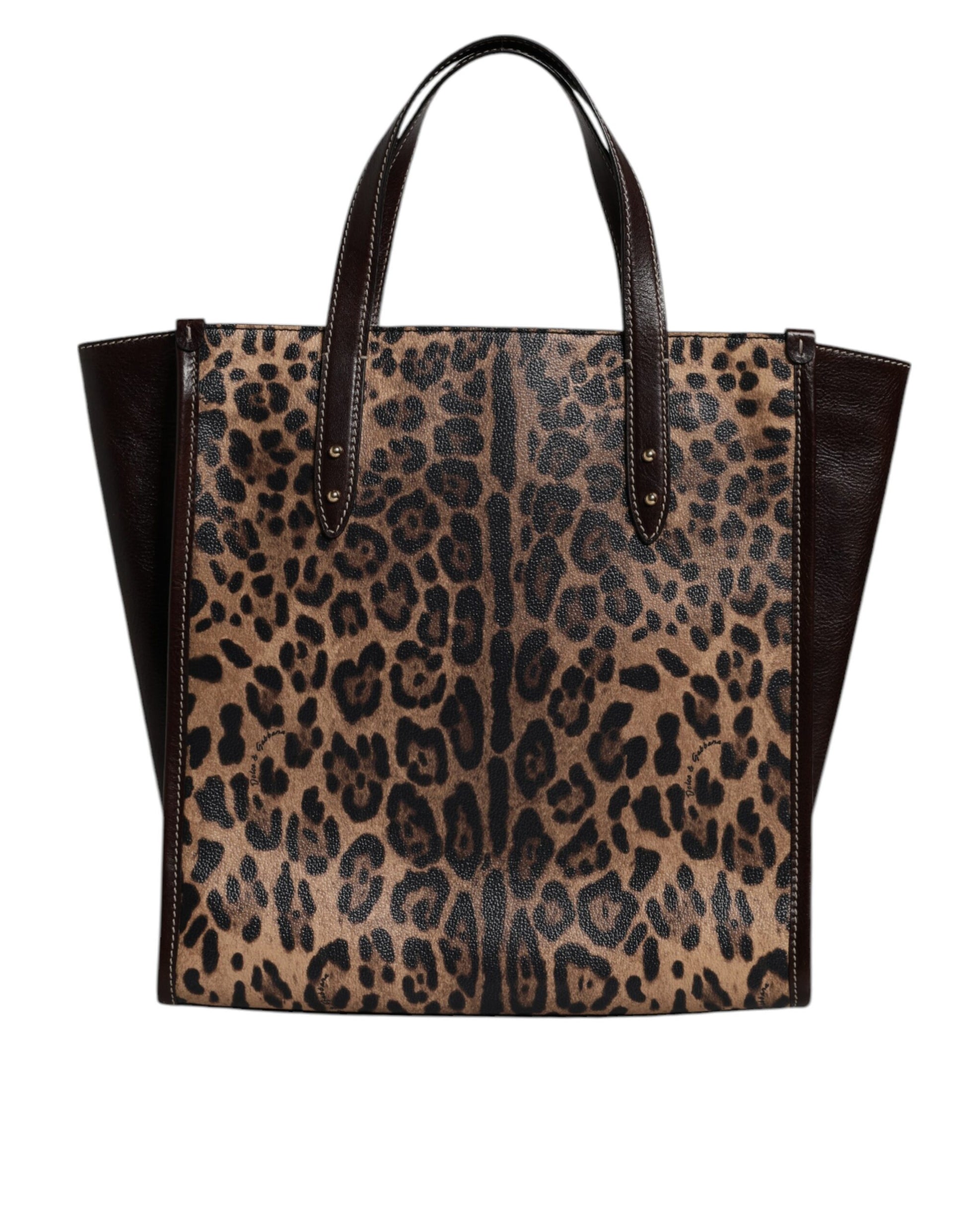 Dolce &amp; Gabbana Multicolor Leopard Shopping Tote Schultertasche DamenBorse Bag