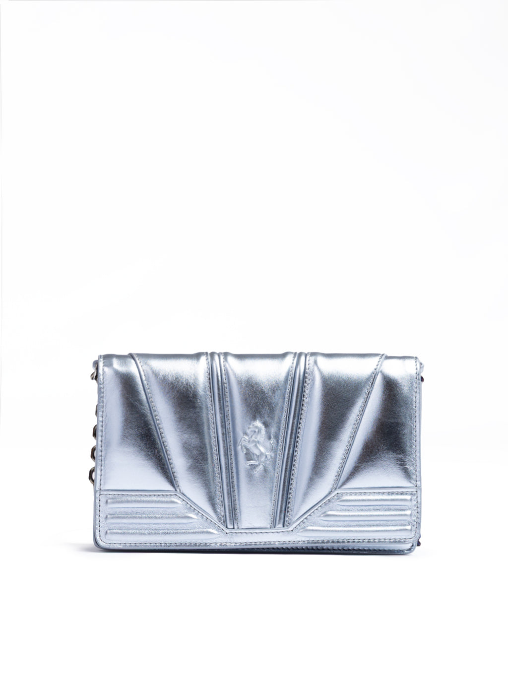 Ferrari Metal hellblaue GT-Lackledertasche mit Kette
