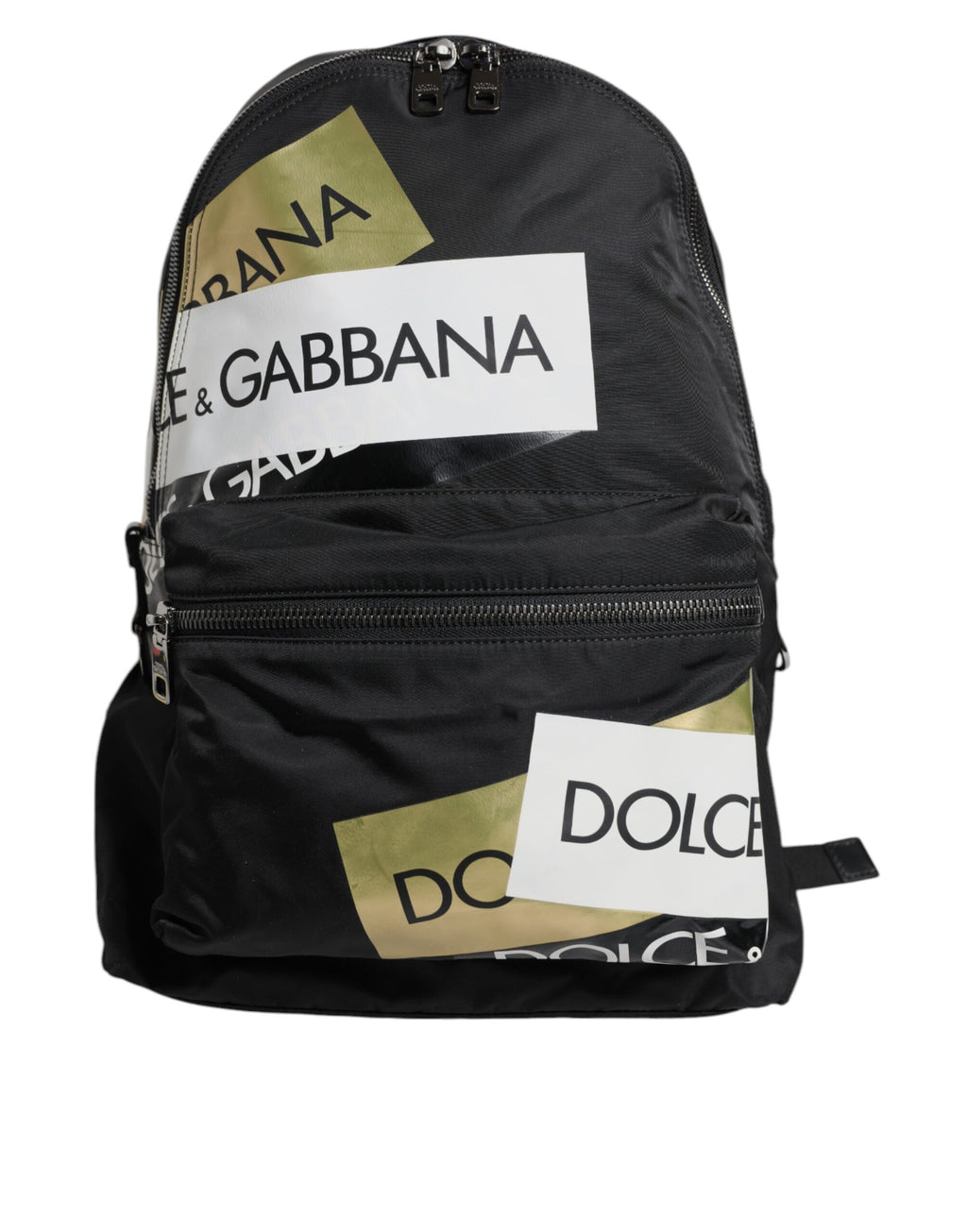 Dolce &amp; Gabbana Schwarzes Logo-Band Polyamid Schulreiserucksack Herrentasche
