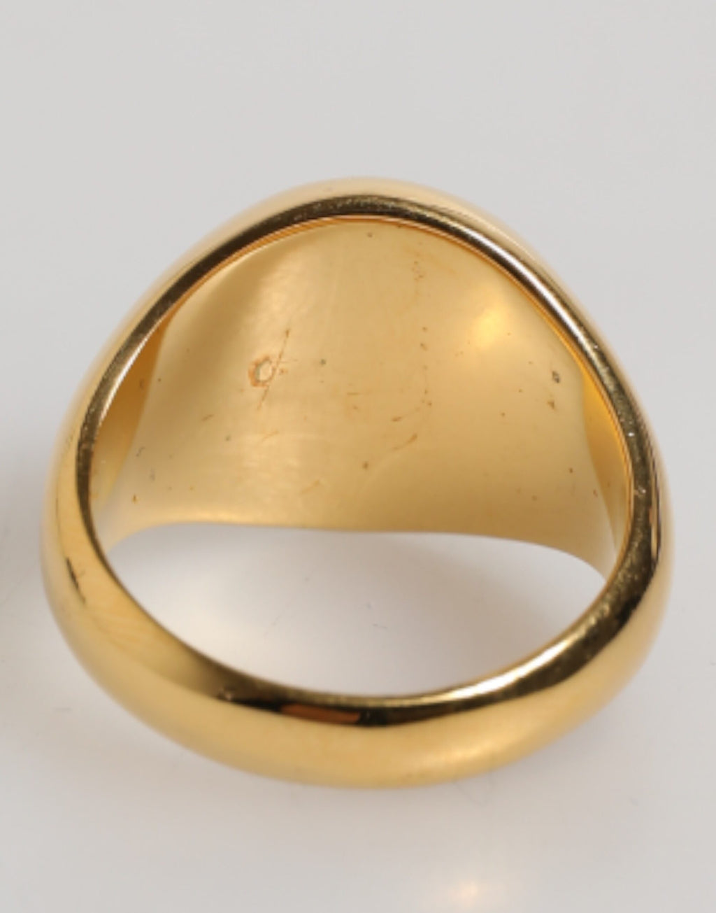 Dolce &amp; Gabbana Herrenring aus echtem Messing in Goldton mit rundem, rotem DG-Logo