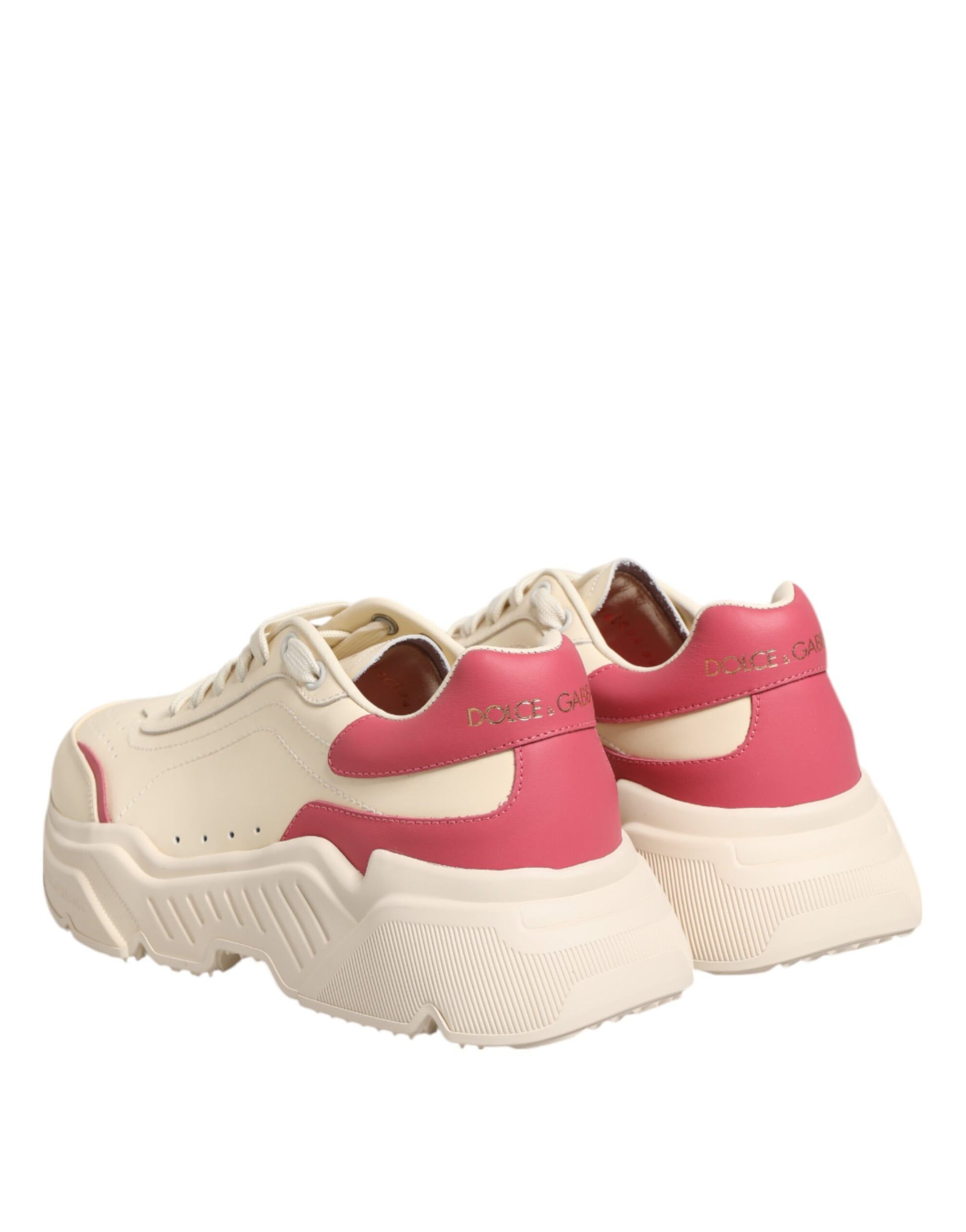 Dolce & Gabbana Beige Leather Daymaster Women Sneaker Shoes