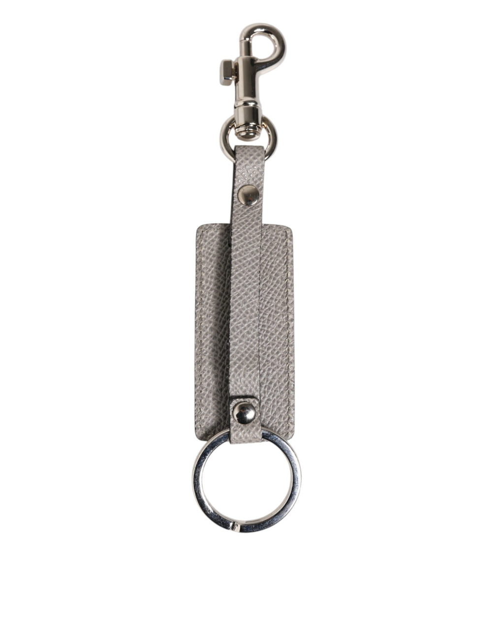 Dolce &amp; Gabbana Schlüsselanhänger mit Logo aus Metall in Grau