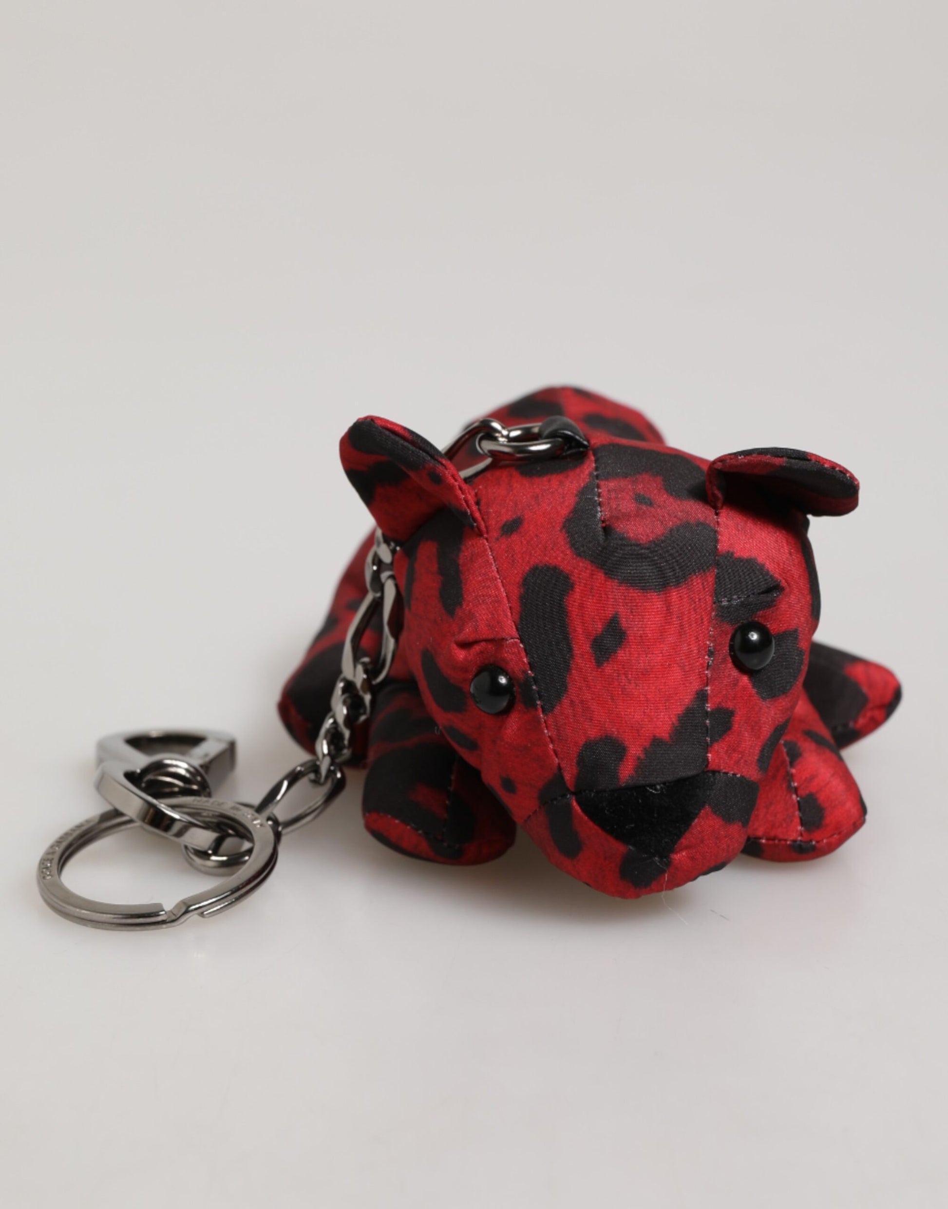 Dolce &amp; Gabbana Rot Schwarz Polyester Tier Silhouette Tasche Schlüsselanhänger Schlüsselanhänger