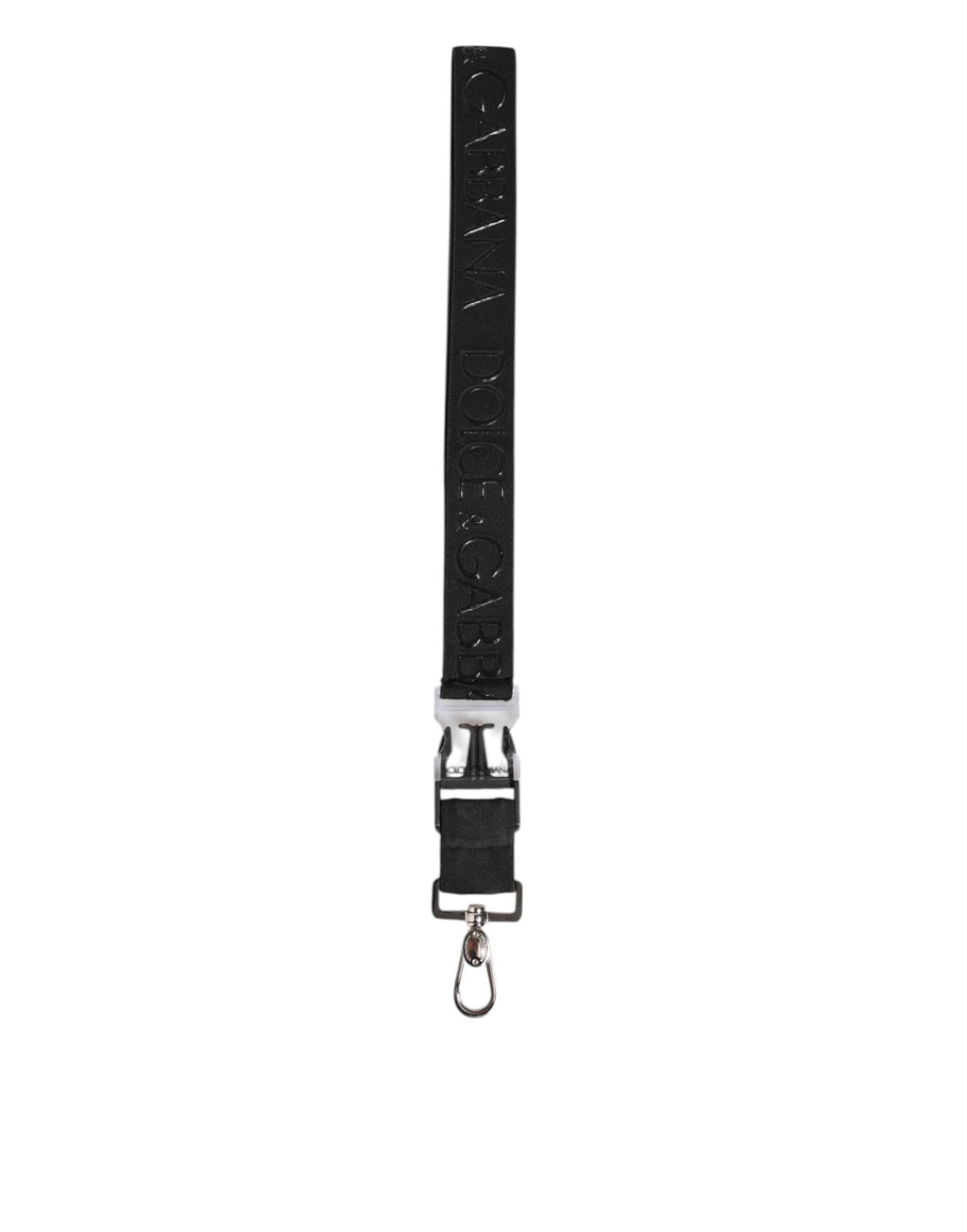 Dolce &amp; Gabbana – Schlüsselanhänger mit DG-Logo aus gummiertem Polyester-Stretch in Schwarz