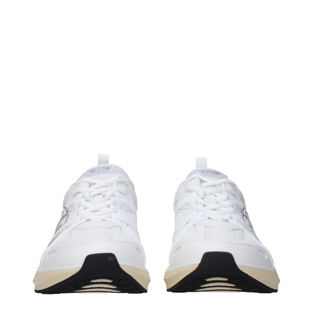 Valentino Garavani White Fabric Athletic Sneakers