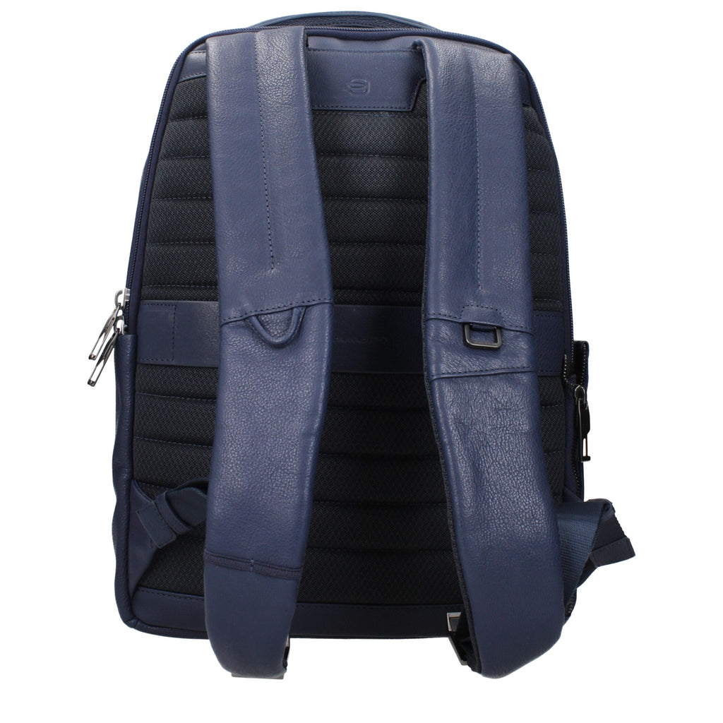 Piquadro Blue Leather Backpack