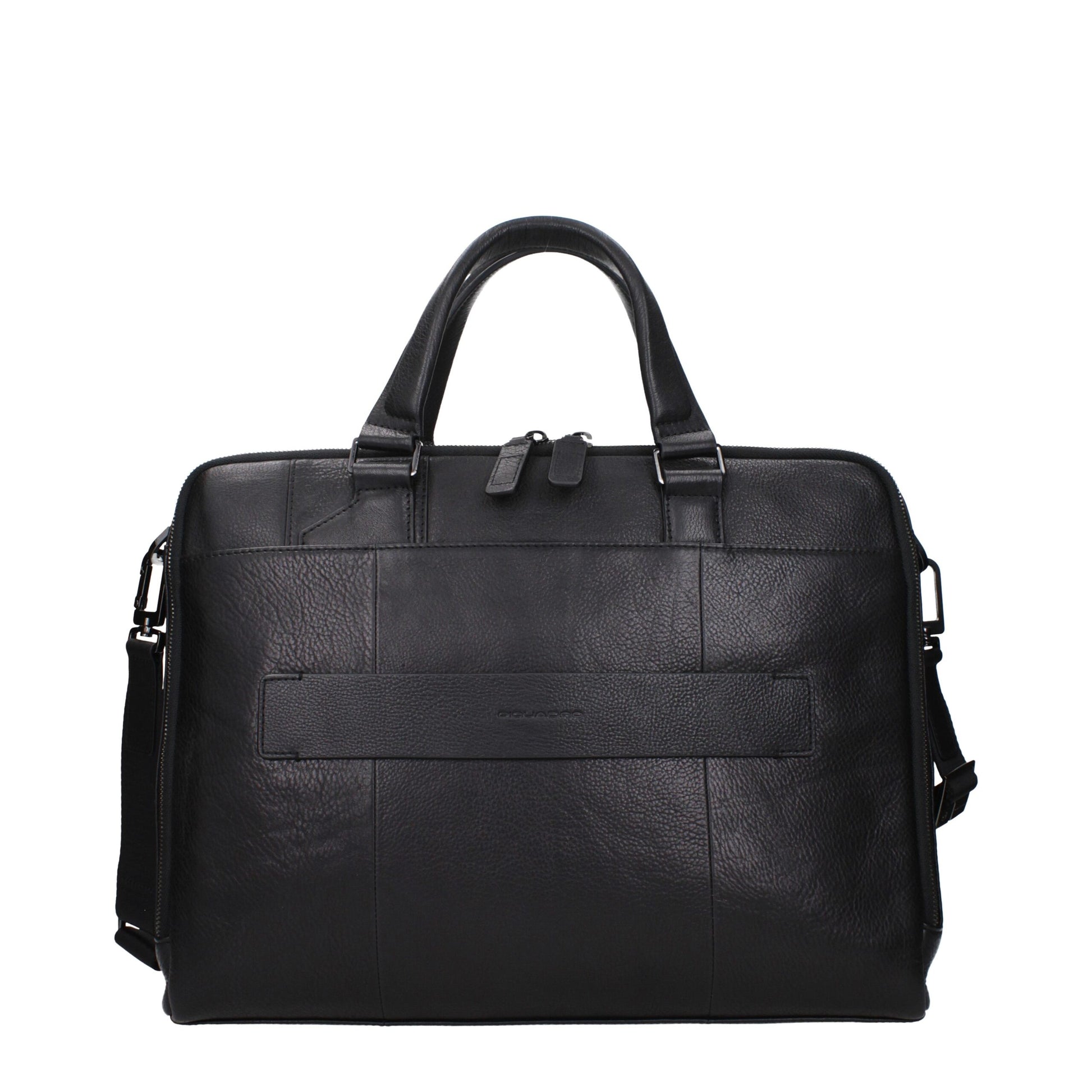 Piquadro Black Leather Business And Laptop Bag