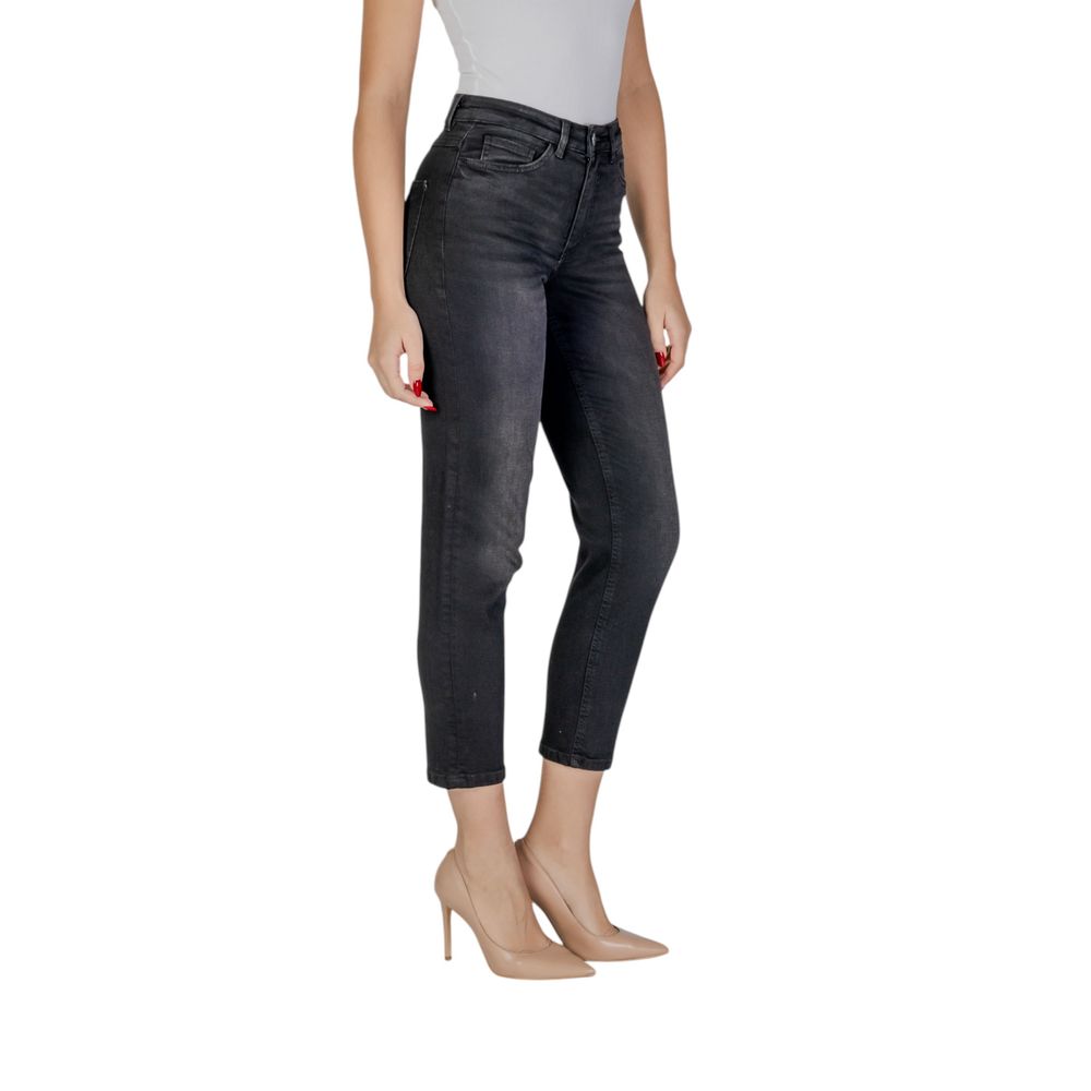 ICHI Schwarze Mom-Jeans aus Baumwolle