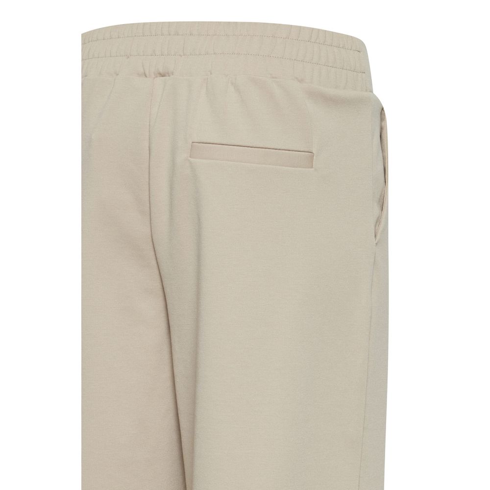 ICHI Beige Hose aus recyceltem Polyurethan