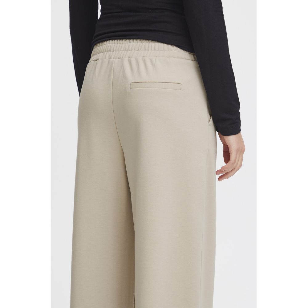 ICHI Beige Hose aus recyceltem Polyurethan