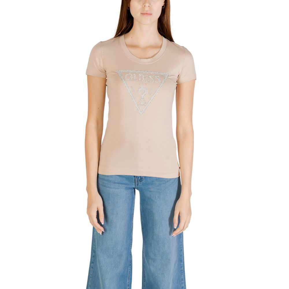 Guess – Beiges Baumwoll-T-Shirt