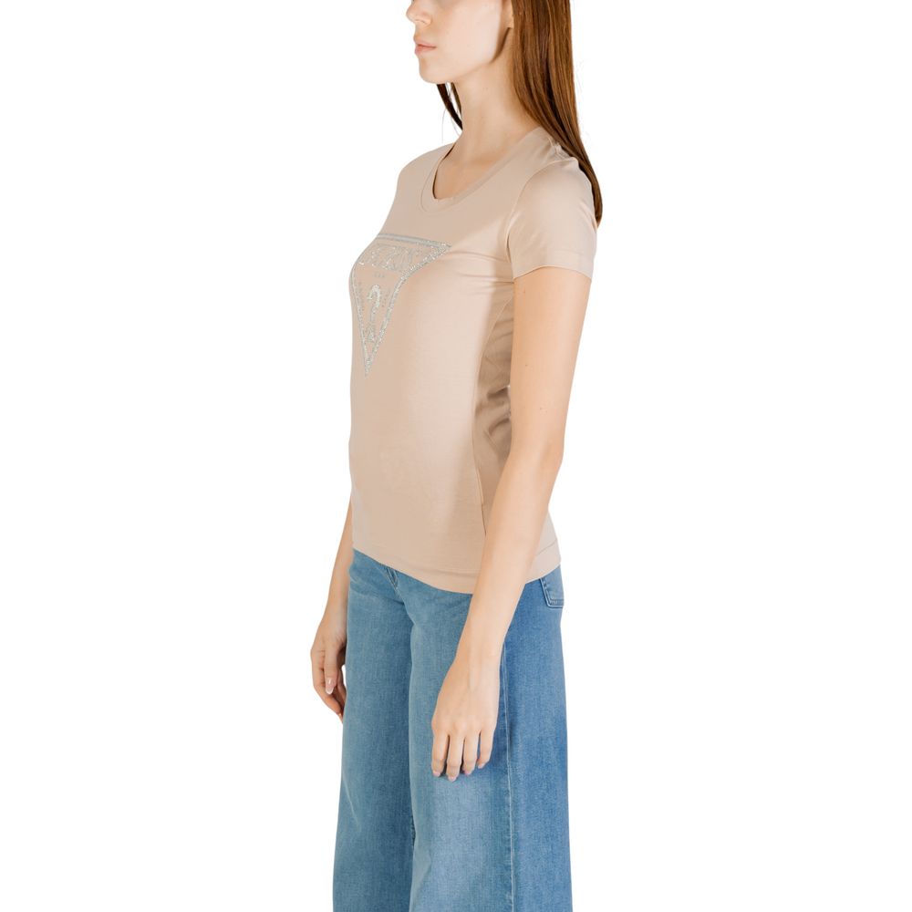 Guess – Beiges Baumwoll-T-Shirt