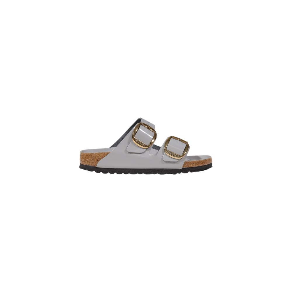 Birkenstock – Graue Lederpantoffeln