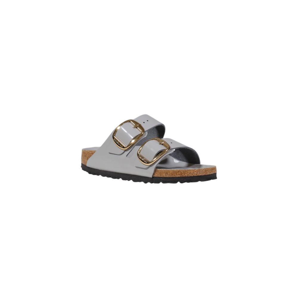 Birkenstock – Graue Lederpantoffeln