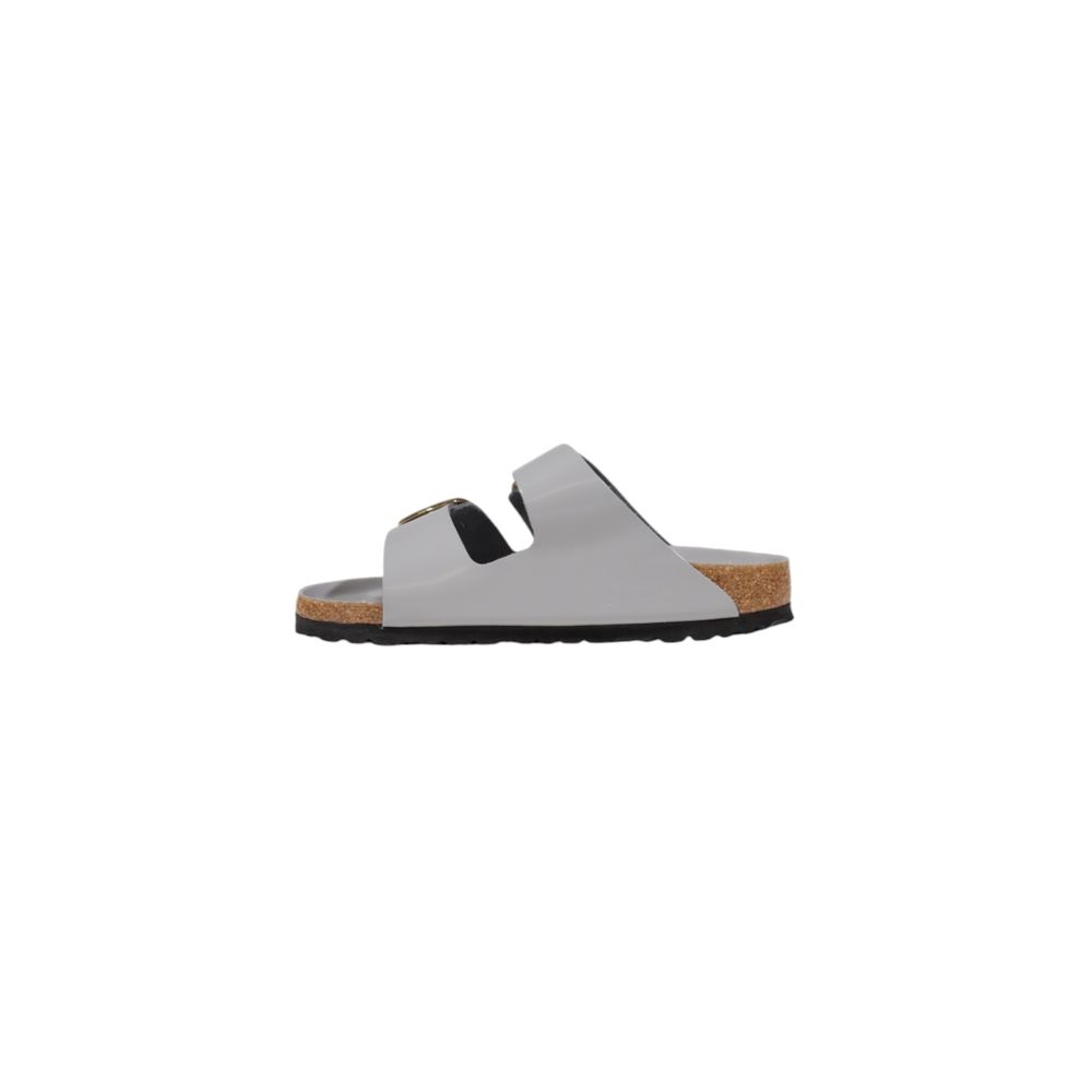 Birkenstock – Graue Lederpantoffeln