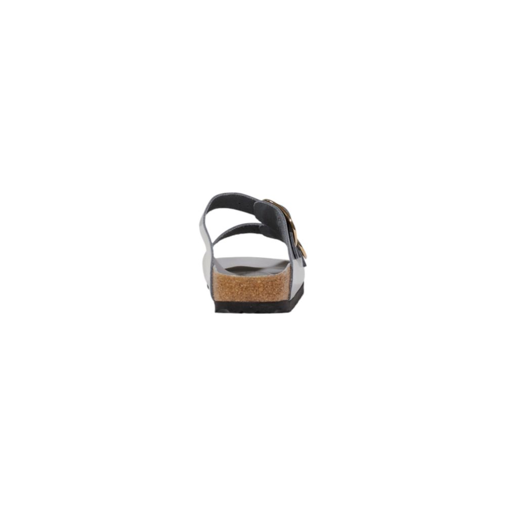 Birkenstock – Graue Lederpantoffeln