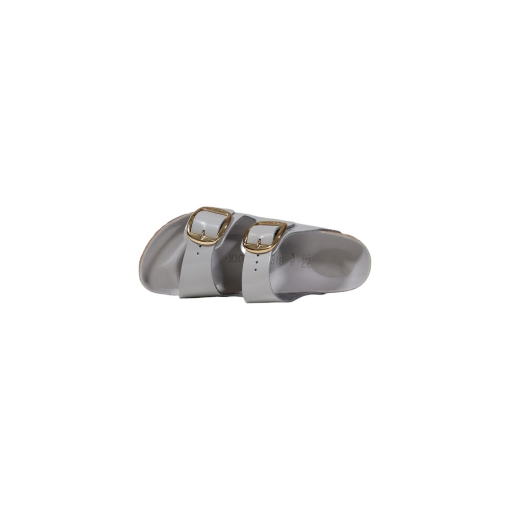Birkenstock – Graue Lederpantoffeln