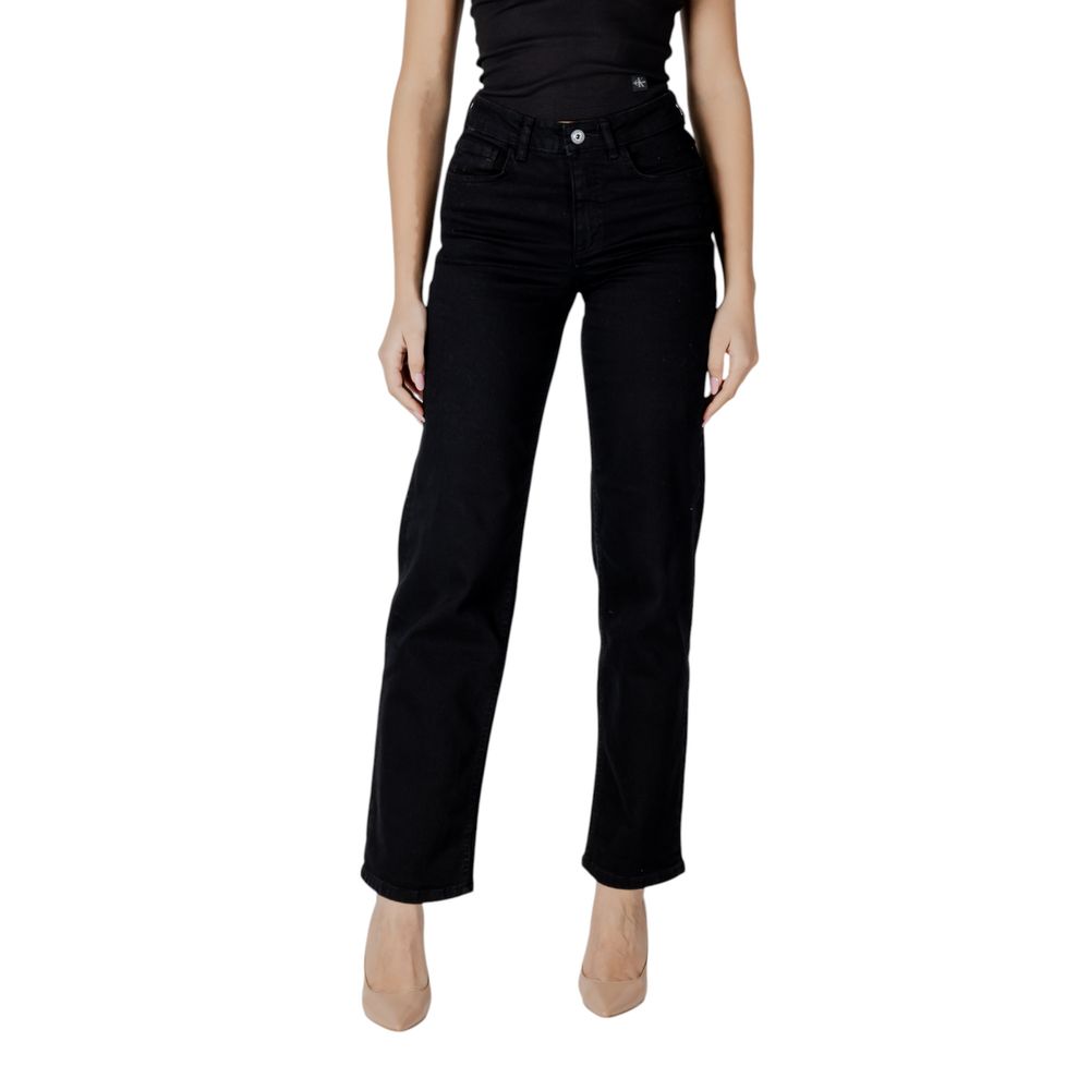 ICHI – Schwarze Jeans aus Baumwolle mit entspannter Passform