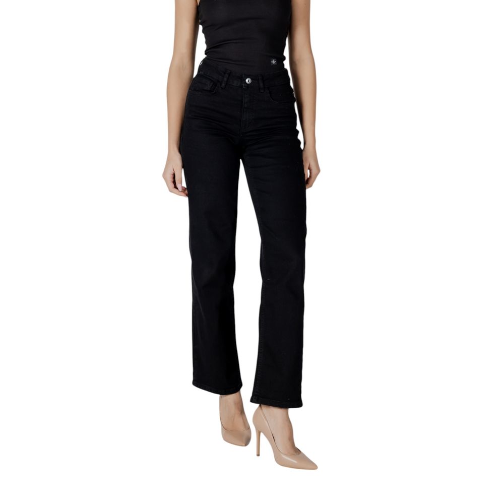 ICHI – Schwarze Jeans aus Baumwolle mit entspannter Passform