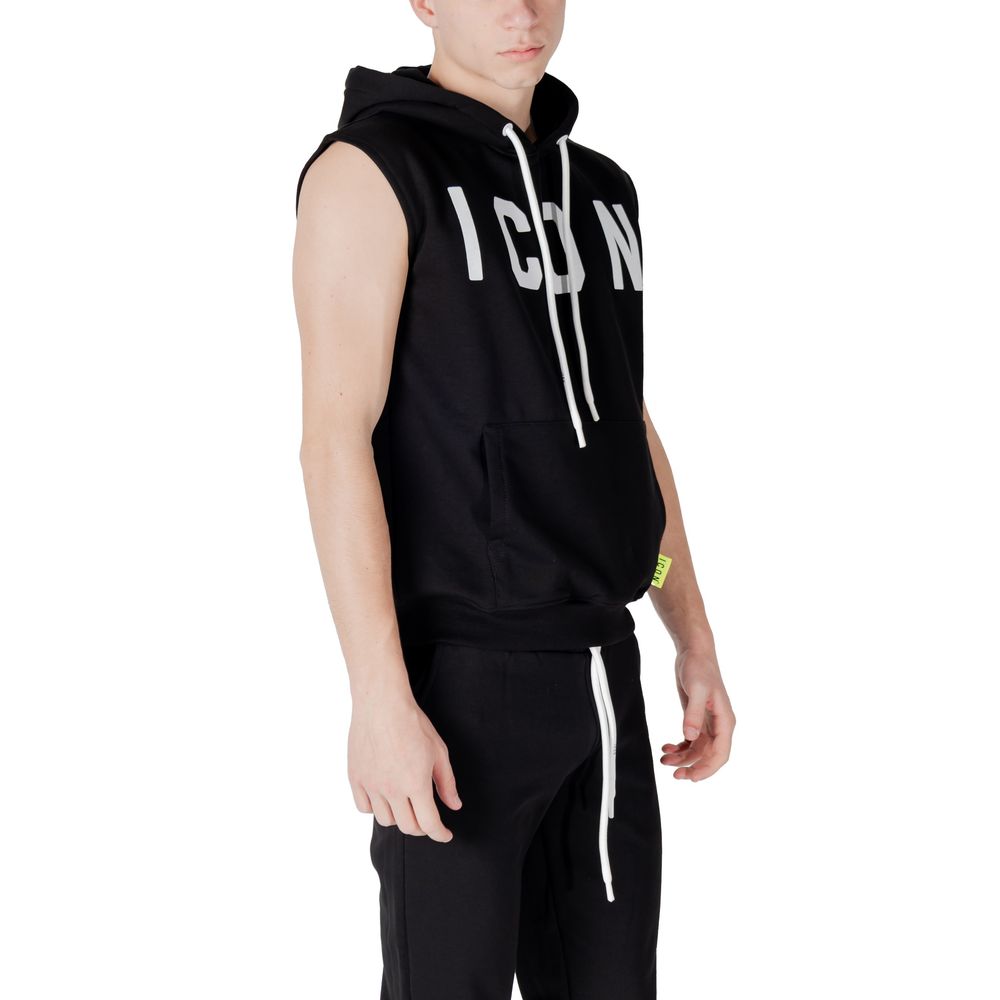 Icon Schwarzer Baumwoll-Hoodie