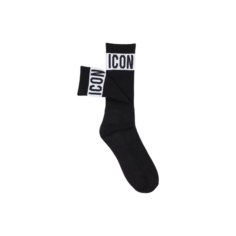 Schwarze Baumwollsocke mit Symbol