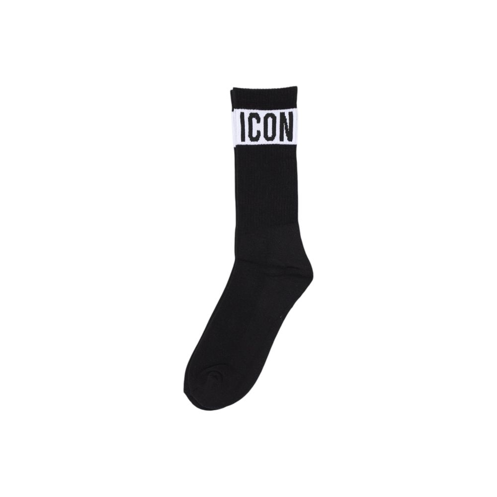 Schwarze Baumwollsocke mit Symbol
