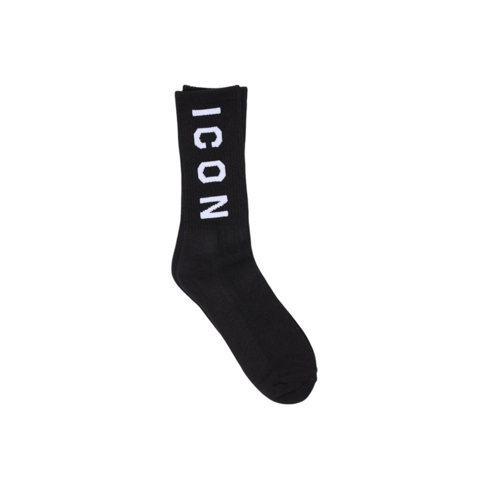 Schwarze Baumwollsocke mit Symbol