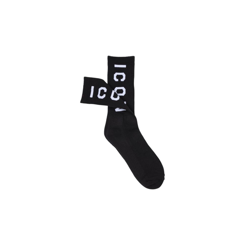Schwarze Baumwollsocke mit Symbol