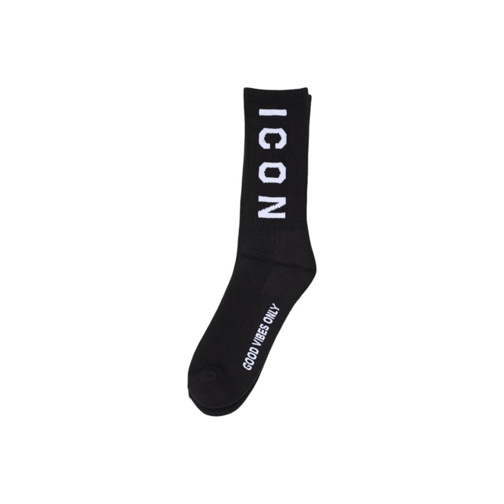 Schwarze Baumwollsocke mit Symbol