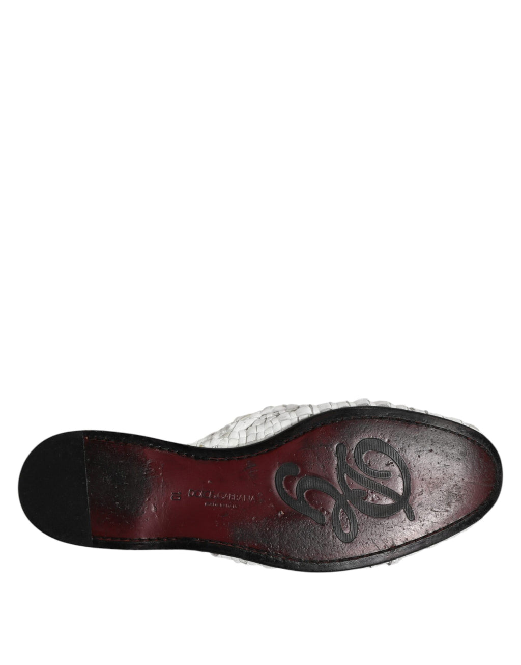 Dolce &amp; Gabbana Weiße gewebte Pantoletten MULES Herren Sandalen Schuhe