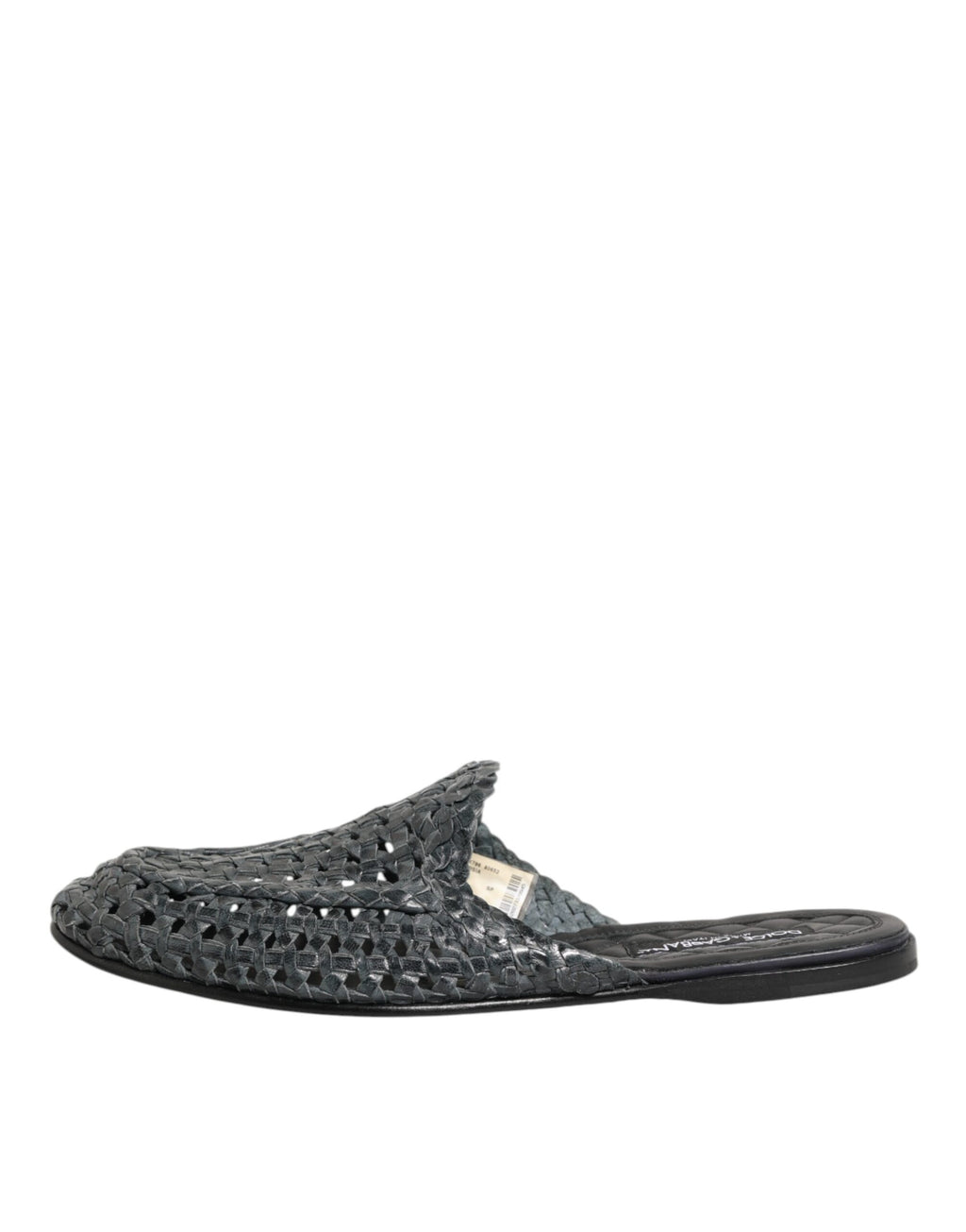 Dolce &amp; Gabbana Blaue gewebte Pantoletten MULES Herren Sandalen Schuhe