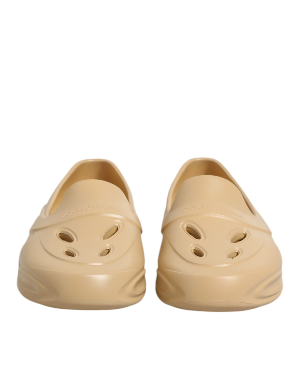 Dolce &amp; Gabbana Beige Gummi Slides Low Top Sneakers Schuhe