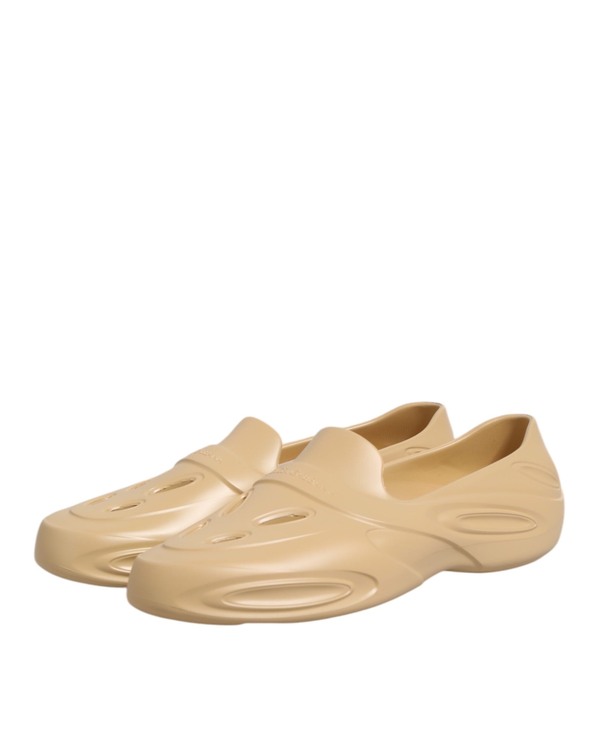 Dolce &amp; Gabbana Beige Gummi Slides Low Top Sneakers Schuhe